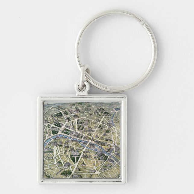 Chaveiro Mapa de Paris durante o período dos Grands (Frente)