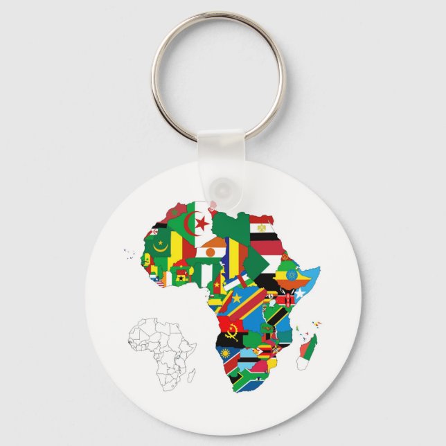 Chaveiro Mapa de Sinalizador Continente na África (Frente)