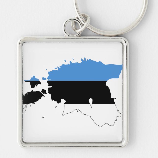Chaveiro Mapa de Sinalizador da Estônia EE (Frente)