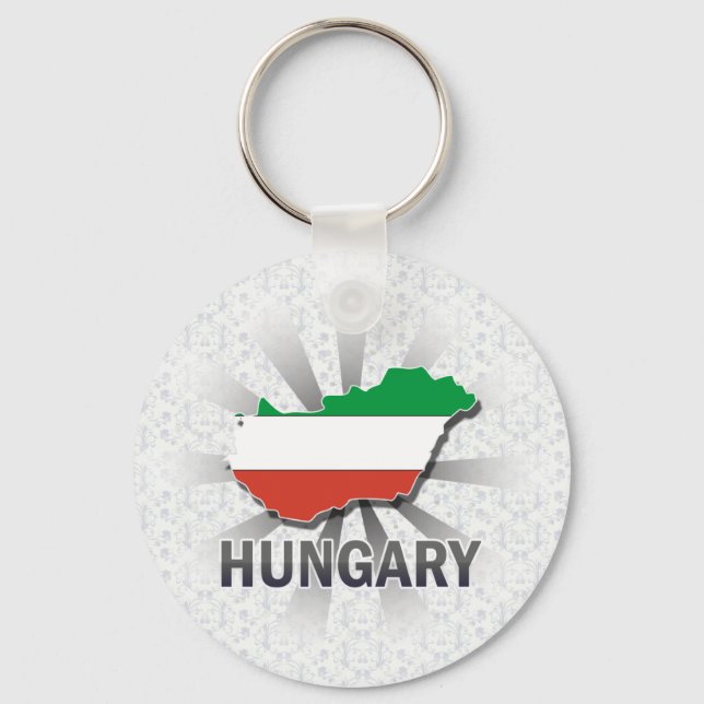 Chaveiro Mapa de Sinalizador da Hungria 2.0 (Frente)