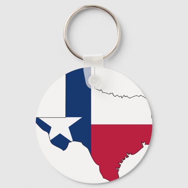 Chaveiro Mapa de Sinalizador do Texas (Frente)