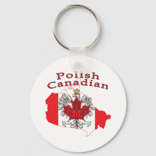 Chaveiro Mapa de Sinalizador Polonês Canadense