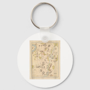 Chaveiro Mapa de Vintage Antietam Battlefield (1864)