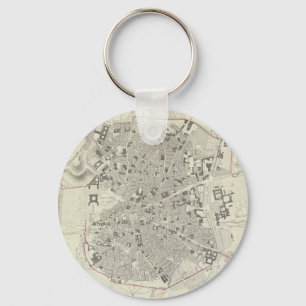 Chaveiro Mapa de Vintage da Espanha de Madrid (1831)