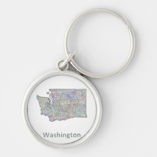 Chaveiro Mapa de Washington (Frente)