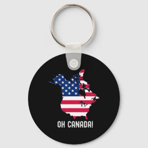 Chaveiro Mapa do Canadá EUA 51º Estado Bandeira Americana E