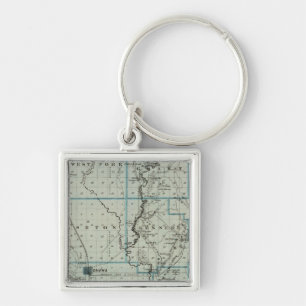 Chaveiro Mapa do condado de Monona, Estado de Iowa 2