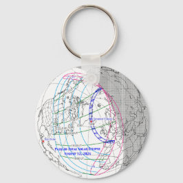 Chaveiro Mapa do Eclipse Solar Total de 2026