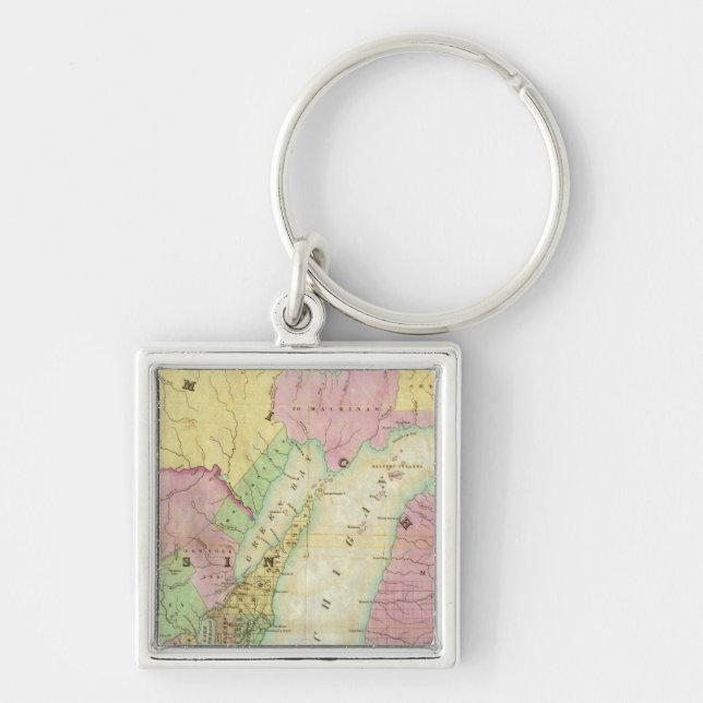 Chaveiro Mapa do Estado de Michigan (Frente)