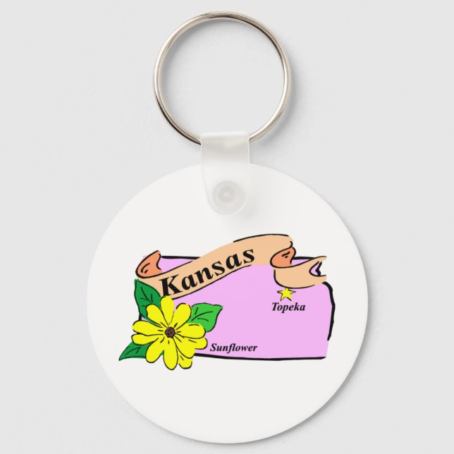 Chaveiro Mapa do Kansas (Frente)