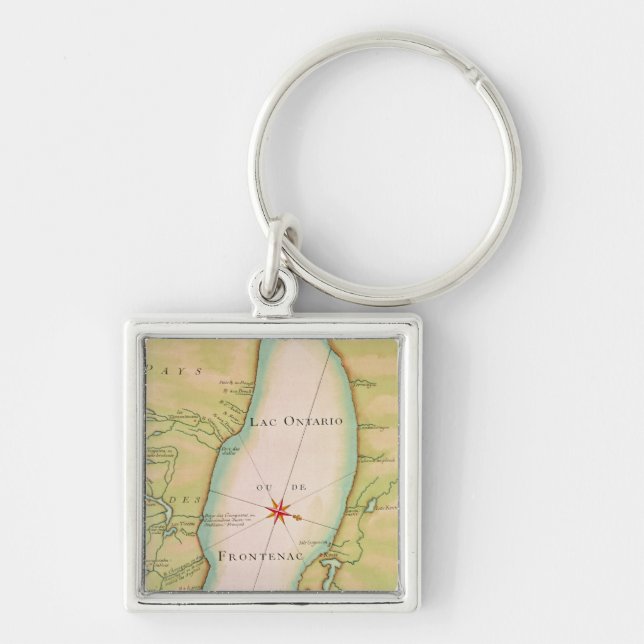 Chaveiro Mapa do Lago Ontário (Frente)