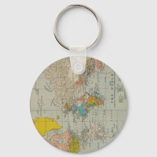 Chaveiro Mapa do mundo 1910 do vintage