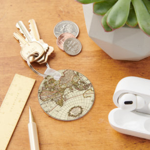 Chaveiro Mapa do mundo antigo, C. 1680. Por Frederick de