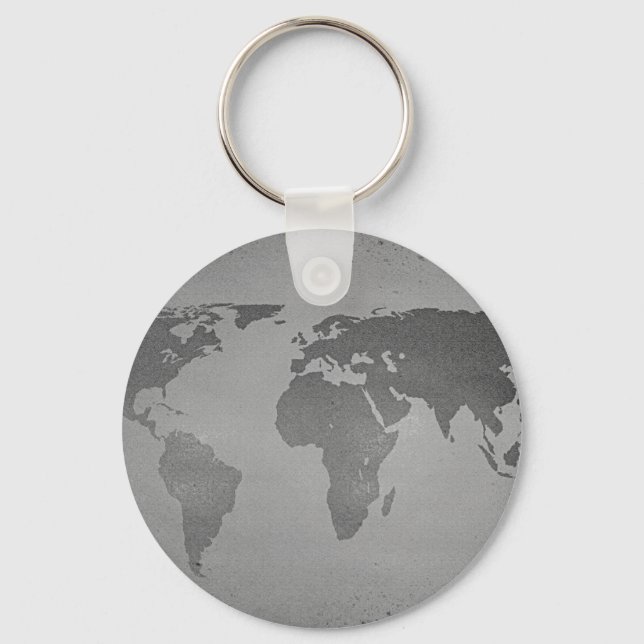Chaveiro Mapa do mundo branco e preto da Vintage (Frente)