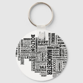 Chaveiro Mapa do tipo negro da Grande Manchester