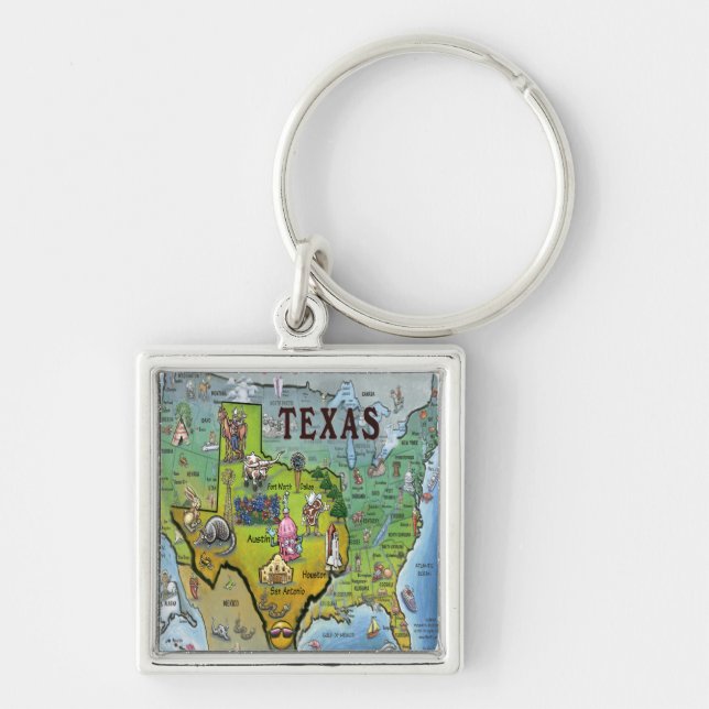 Chaveiro Mapa do TX USA (Frente)