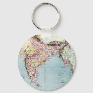 Chaveiro Mapa do vintage de India 1877