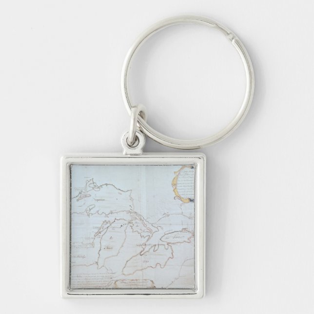 Chaveiro Mapa dos grandes lagos (Frente)