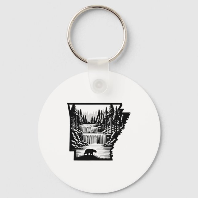 Chaveiro Mapa e Paisagem do Arkansas (Frente)
