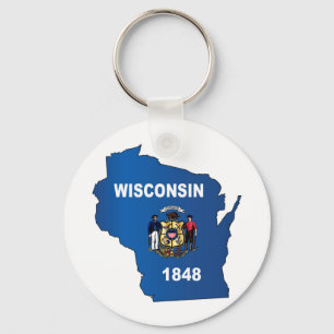 Chaveiro Mapa E Sinalizador De Destaque De Wisconsin