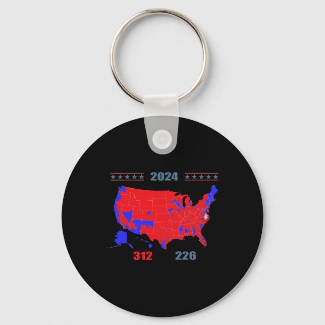Chaveiro Mapa Eleitoral 2024 Trump 312 Red 2024 Res Eleitor (Frente)