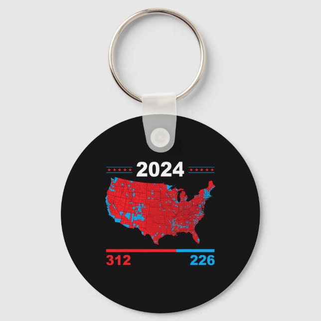 Chaveiro Mapa Eleitoral Trump 312 Red 2024 Resultados Eleit (Frente)