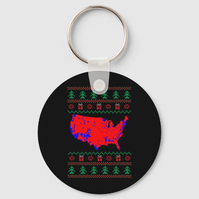 Chaveiro Mapa Eleitoral Trump Feliz Natal Feio (Frente)
