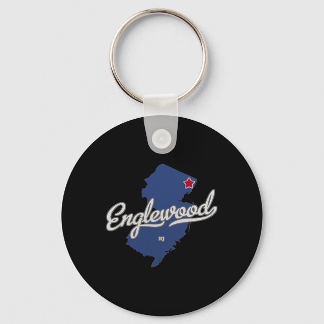 Chaveiro Mapa Englewood Nova Jersey Nj  (Frente)