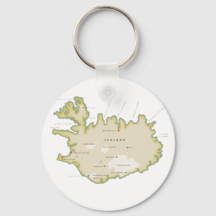 Chaveiro Mapa ilustrado da Islândia Porta-copos Trivet