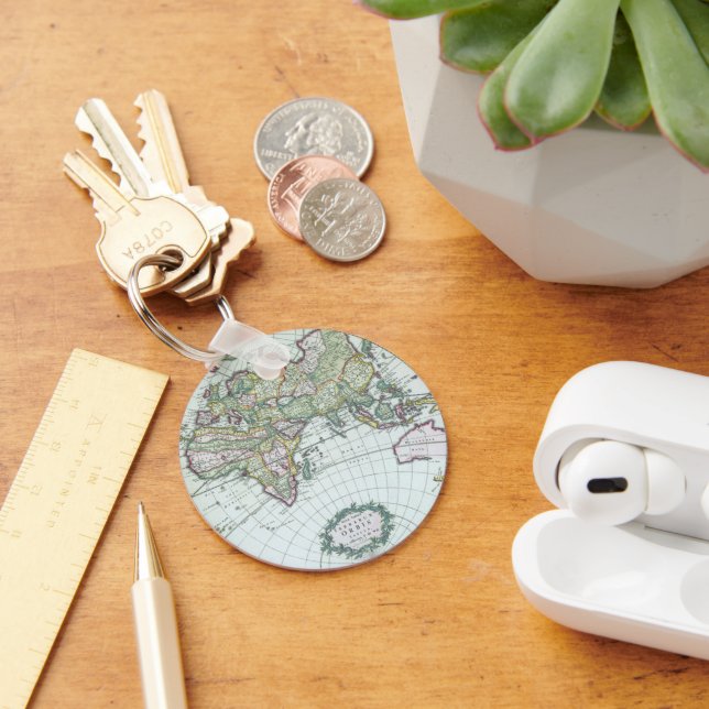 Chaveiro Mapa Mundial Antiquado do Século XVII, Frederick D (Mesa)