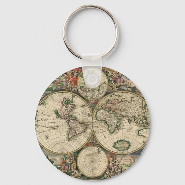 Chaveiro Mapa mundial de 1689 (Frente)