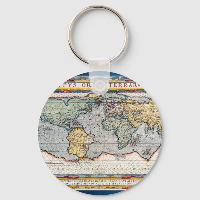 Chaveiro Mapa Mundial do Século XVI (Frente)