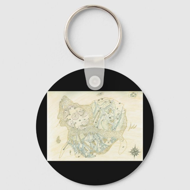 Chaveiro Mapa não rotulado de Trino (Frente)