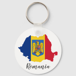 Chaveiro Mapa romeno da bandeira de Romania