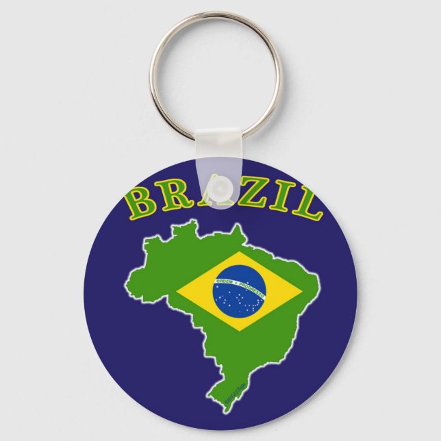 Chaveiro Mapa/Sinalizador do BRASIL no Fundo do Marinho (Frente)
