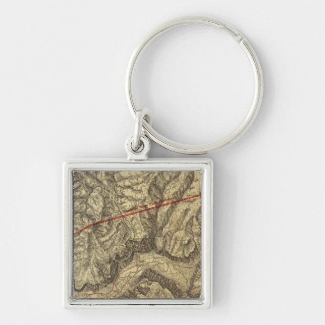 Chaveiro Mapa Topográfico do Vale do Yosemite (Frente)