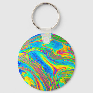 Chaveiro Marble Rainbow Swirls Bright e Beauely