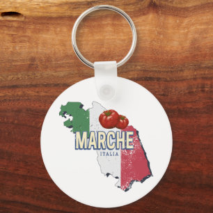 Chaveiro Marche Itália Retro Region Map Vintage Souvenir