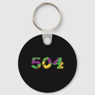 Chaveiro Mardi Gras 504 Nola Retro New Orleans Tee Fleur De