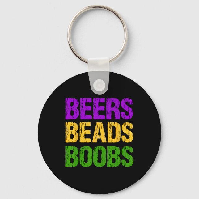 Chaveiro Mardi Gras Beers Engraçadas Miçangas Vêm Tchau Div (Frente)