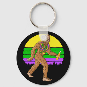 Chaveiro Mardi Gras Bigfoot Miçangas E Beer Sasquatch Fat T