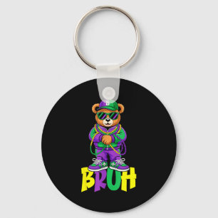 Chaveiro Mardi Gras Bruh Urso de Pelúcia Hip Hop Meninos Ho