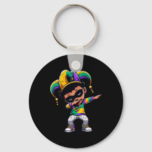 Chaveiro Mardi Gras Dabbing Boy Black Funny Outfit Jester H