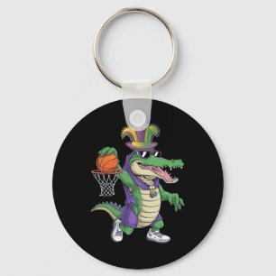 Chaveiro Mardigator Alligator Bysketll Dunking Mardi Gras B