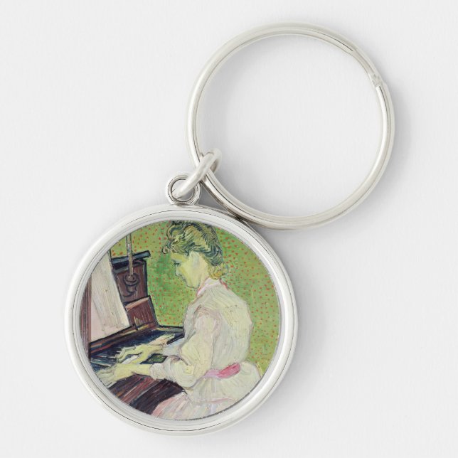 Chaveiro Marguerite Gachet de Vincent van Gogh | no piano (Frente)