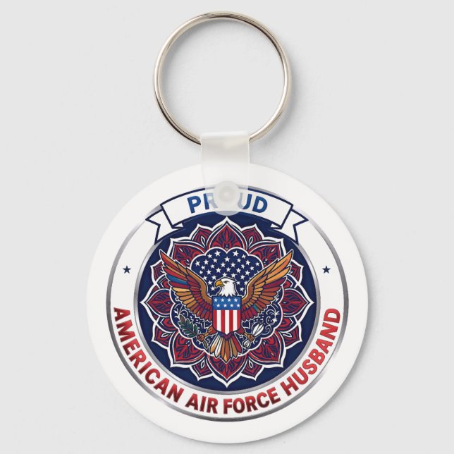 Chaveiro Marido Orgulhoso da Força Aérea Americana (Frente)