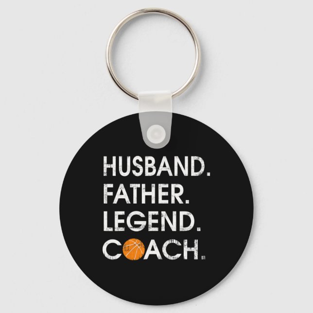 Chaveiro Marido Padre Legend treinador de basquetebol Gift (Frente)