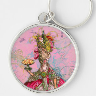 Chaveiro Marie Antoinette - Rosa e Pavão