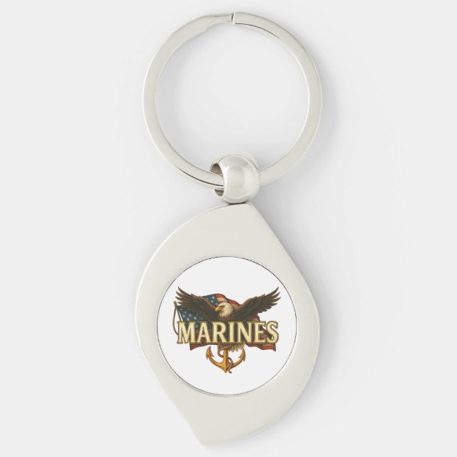 Chaveiro Marines With Eagle and Flag (Frente)