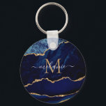 Chaveiro Marinho Agate Azul Dourado Marble Monograma Chavei<br><div class="desc">Nome do Monograma Marinho Agate Gemstone Azul Dourado Gemstone Marble Glitter Glitter Sparkle Personalizado Birthday - Aniversário ou Presente de Casamento / Fornecedor - Adicione Sua Carta / Nome - Texto ou Remover - Torne Seu Presente Especial - Redimensione mova ou adicione texto / elementos com a ferramenta de personalização....</div>